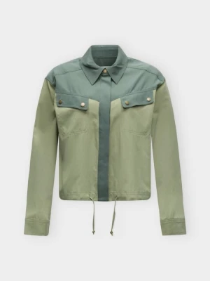 Bluzka z zapięciem na guziki Scotch & Soda metaliczna zieleń