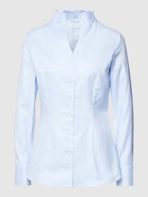 Bluzka ze spiczastym dekoltem ze stójką i listwą guzikową seidensticker