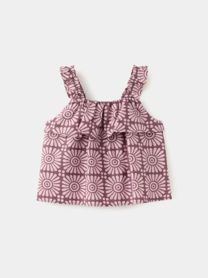 Bluzka ze wzorem i falbankami jasny/pastelowa purpura - Dzieci - - MANGO KIDS