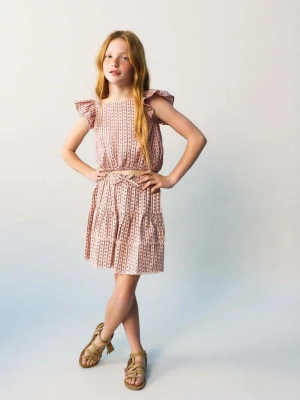 Bluzka ze wzorem i falbankami różowy - Dzieci - - MANGO KIDS
