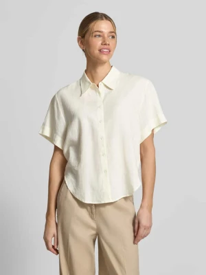 Bluzki z krótkim rękawem o kroju loose fit z mieszanka lnu i wiskozy model 'ENCANTADA' HUGO