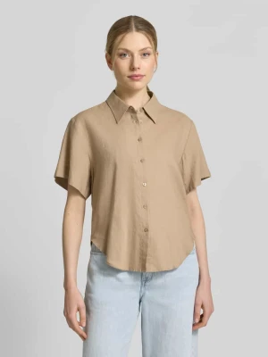 Bluzki z krótkim rękawem o kroju loose fit z mieszanka lnu i wiskozy model 'ENCANTADA' HUGO