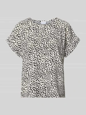 Bluzkowy t-shirt we wzór na całej powierzchni model 'JOSA' Vila