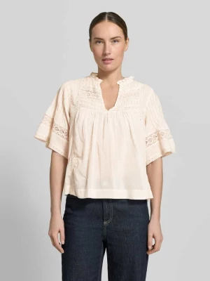 Bluzkowy t-shirt z dekoltem w serek model 'Siama' NEO NOIR