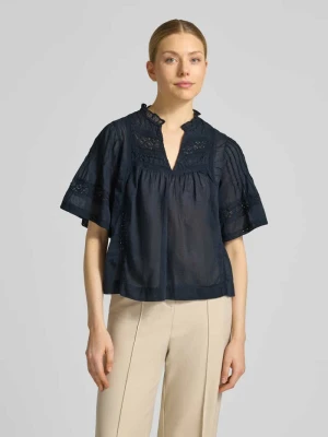 Bluzkowy t-shirt z dekoltem w serek model 'Siama' NEO NOIR