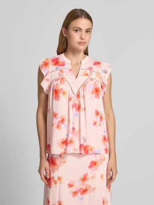 Bluzkowy top z wiskozy z dekoltem w serek model 'Mirava' MbyM