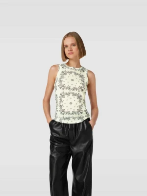 Bluzkowy top z wzorem paisley Nanushka Piaskowy
