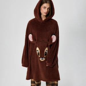 Bluzokoc polarowy z kapturem i haftem Bambi House