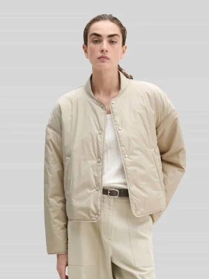 Bluzon o kroju comfort fit z satyny Marc O'Polo Piaskowy