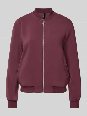 bluzon o kroju regular fit z detalem z zamkiem błyskawicznym Vero Moda Ciemnoczerwony