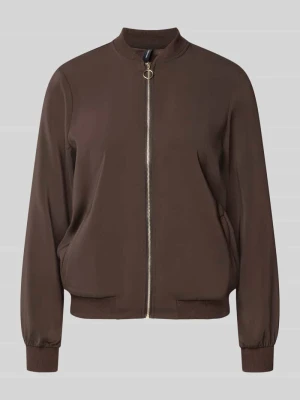 bluzon o kroju regular fit z detalem z zamkiem błyskawicznym Vero Moda Czekoladowy