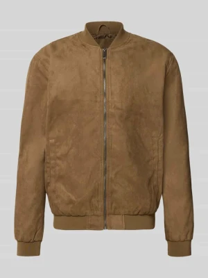 bluzon o kroju regular fit z kołnierzem baseballowym model 'LUCAS' Only & Sons Jasnobrązowy