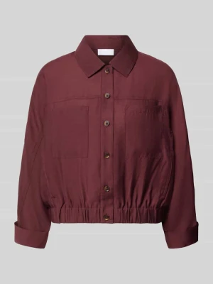 bluzon o kroju regular fit z mieszanki materiałów z domieszką wiskozy i wełny model 'B076' Jake*s Śliwkowy