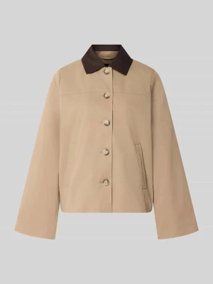 Bluzon o kroju regular fit z wykładanym kołnierzem model 'CHELSEAPOPPY' Vero Moda Beżowy