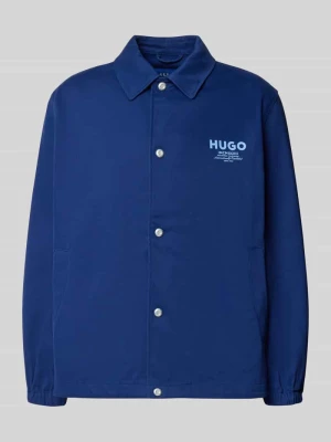 Bluzon o kroju relaxed fit z czystej bawełny model 'Biyo2631' Hugo Granatowy