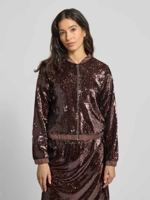 Bluzon z cekinami i zamkiem błyskawicznym MORE & MORE