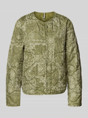 Kurtka pikowana z okrągłym dekoltem camel active