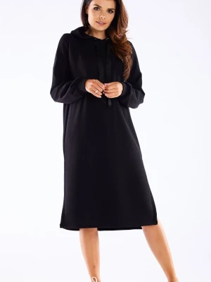 Bluzowa sukienka z kapturem bawełna premium zielona Infinite You