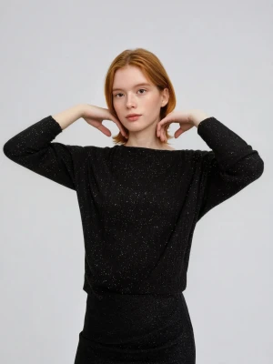 Błyszcząca bluzka czarna Moodo