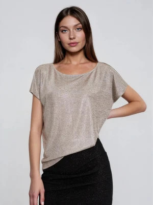 Błyszcząca bluzka srebrna Moodo