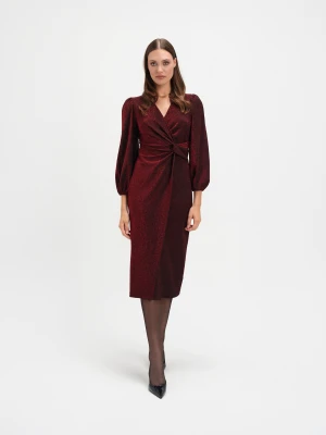 Błyszcząca sukienka w kolorze bordo Top Secret