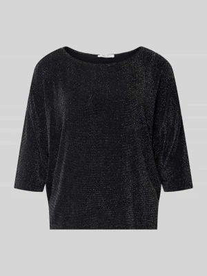 Błyszczące t-shirt z rękaw o dł. 3 / 4 Christian Berg Czarny