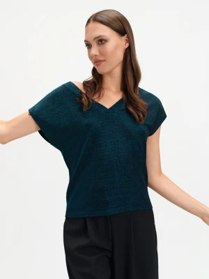 Błyszczący luźny top Top Secret