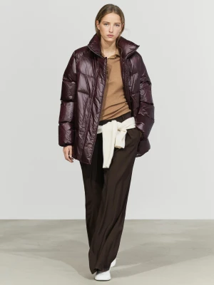 Kurtka Pikowana Z Połyskiem - Bordowy - Massimo Dutti - Female