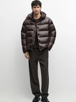 Kurtka Puchowa Shiny - Purpurowy - Massimo Dutti - Male