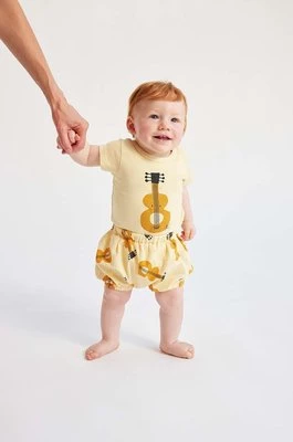 Bobo Choses szorty bawełniane niemowlęce kolor żółty wzorzyste