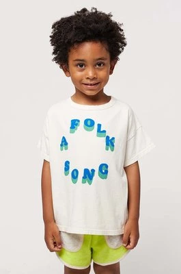 Bobo Choses t-shirt bawełniany dziecięcy kolor biały z nadrukiem