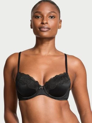 Body by Victoria Biustonosz lekko usztywniany z koronką Lace-Trim Demi Victoria's Secret
