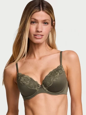 Body by Victoria Biustonosz lekko usztywniany z koronką Lace-Trim Demi Victoria's Secret