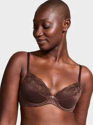 Body by Victoria Biustonosz lekko usztywniany z koronką Lace-Trim Demi Victoria's Secret