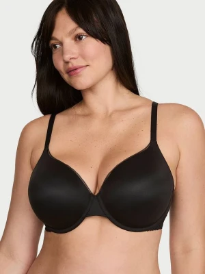 Body by Victoria Biustonosz lekko usztywniany z mocno zabudowanymi miseczkami ze wstawkami z koronki Victoria's Secret Czarny
