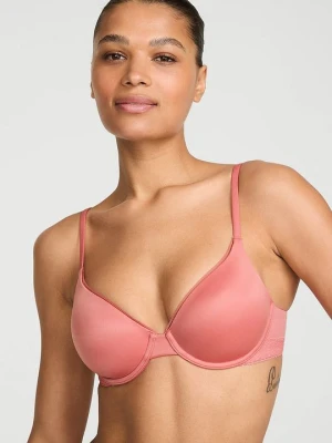 Body by Victoria Biustonosz lekko usztywniany z mocno zabudowanymi miseczkami ze wstawkami z koronki Victoria's Secret Różowy