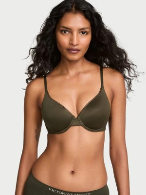 Body by Victoria Biustonosz lekko usztywniany z mocno zabudowanymi miseczkami ze wstawkami z koronki Victoria's Secret Zielony