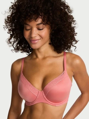 Body by Victoria Biustonosz lekko usztywniany ze wstawkami z koronki Demi Victoria's Secret Różowy