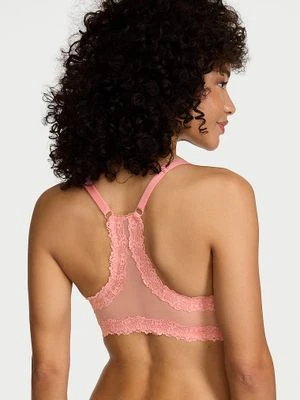 Body by Victoria Biustonosz lekko uszytywniany zapinany z przodu z koronką na plecach Racerback Demi Victoria's Secret Różowy