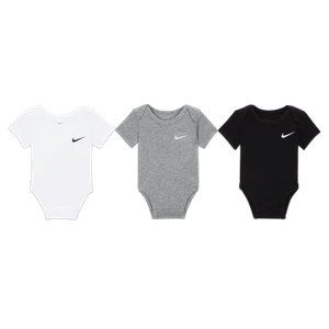 Body dla niemowląt (0–9 M) Nike Swoosh (3 szt.) - Czerń