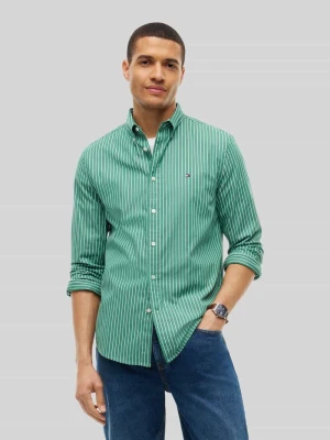 Body Fit koszula casualowa z czystej bawełny Tommy Hilfiger Zielony