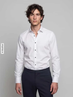 Body Koszula biznesowa o kroju slim fit z mieszanki bawełny OLYMP Level 5 Biały