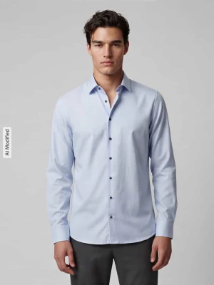 Body Koszula biznesowa o kroju slim fit z mieszanki bawełny OLYMP Level 5 Błękitny