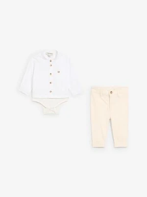 Body koszulowe + spodnie chino (2 części) bonprix
