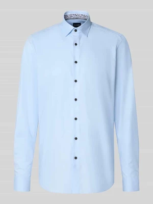 Body krój slim fit koszula biznesowa z bardzo długim rękawem OLYMP Level 5 Błękitny