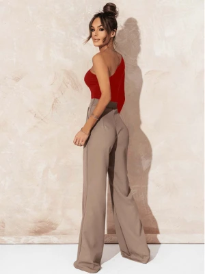 Body na jedno ramię z wycięciem ANVIS - czerwone  magmac 