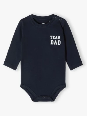 Body niemowlęce granatowe z długim rękawem - Team Dad Family Concept by 5.10.15.
