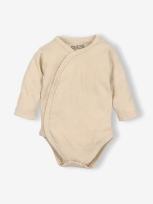 Body niemowlęce z bawełny organicznej beżowe długi rękaw NINI