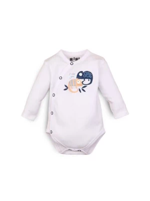Body niemowlęce z bawełny organicznej dla chłopca białe  5T43AV NINI