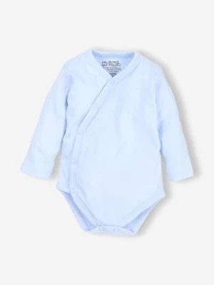 Body niemowlęce z bawełny organicznej - błękitne długi rękaw NINI